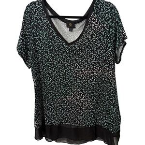 JM Collection Black Blouse | 1X